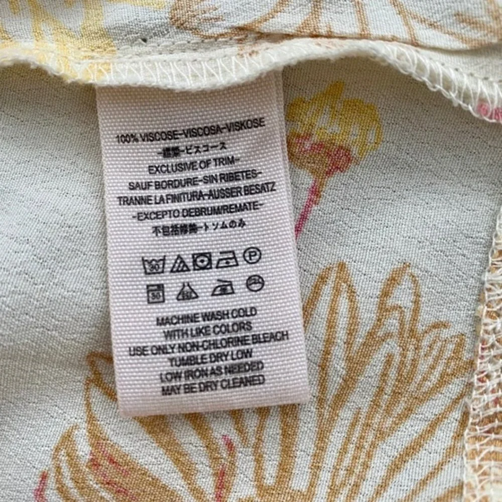 Free People Hawaii Short Sleeve Mini Dress in Cream with Floral - Picture 15 of 15